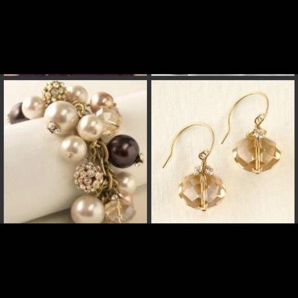 Stella & Dot Jewelry - Stella & Dot Champaign Ball Drop Earrings​​​​​​​​